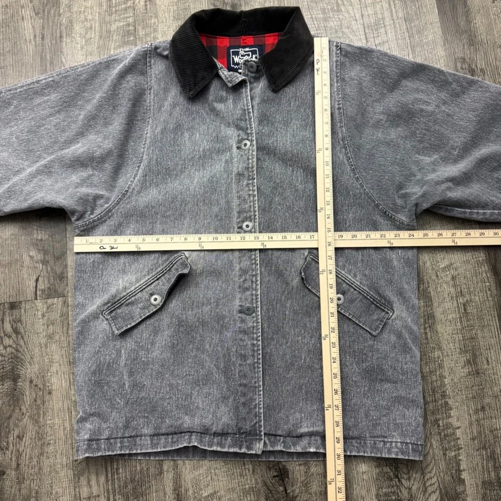 Vintage Woolrich Plaid Flannel Lined Chore Jacket Barn Coat Women's L - Picture 3 of 8